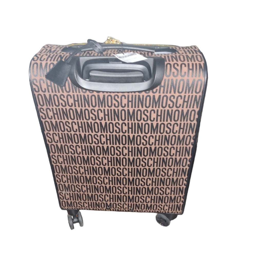 💕HP💕NWT MOSCHINO ALL-OVER LOGO NYLON TROLLEY CASE CARRY ON💕 - Picture 15 of 16